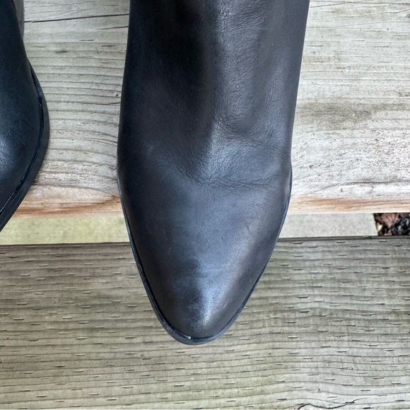 Aldo Alenama Black Leather Cut Out Black Heel Anke Boots Size 6.5 - Picture 10 of 12